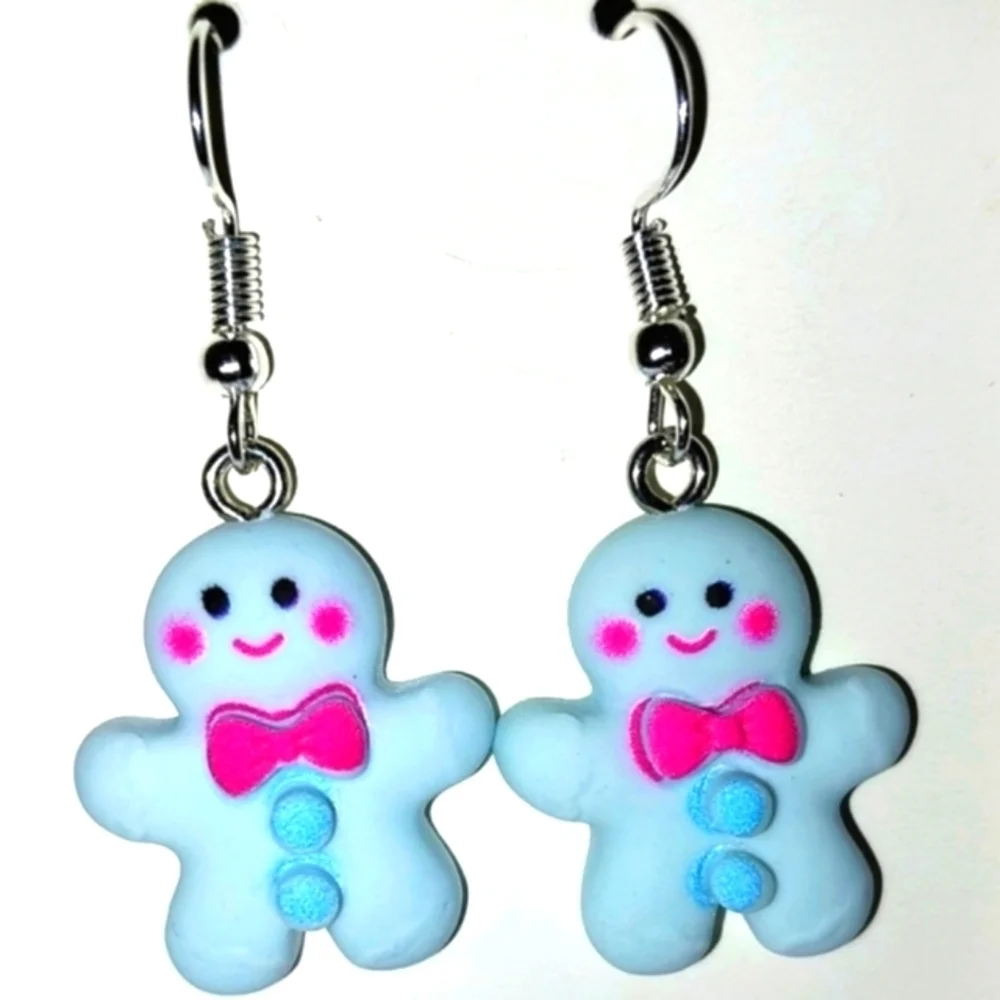 Blue Holiday Hand CRAFTED Dangle Earrings For Adults And Kids